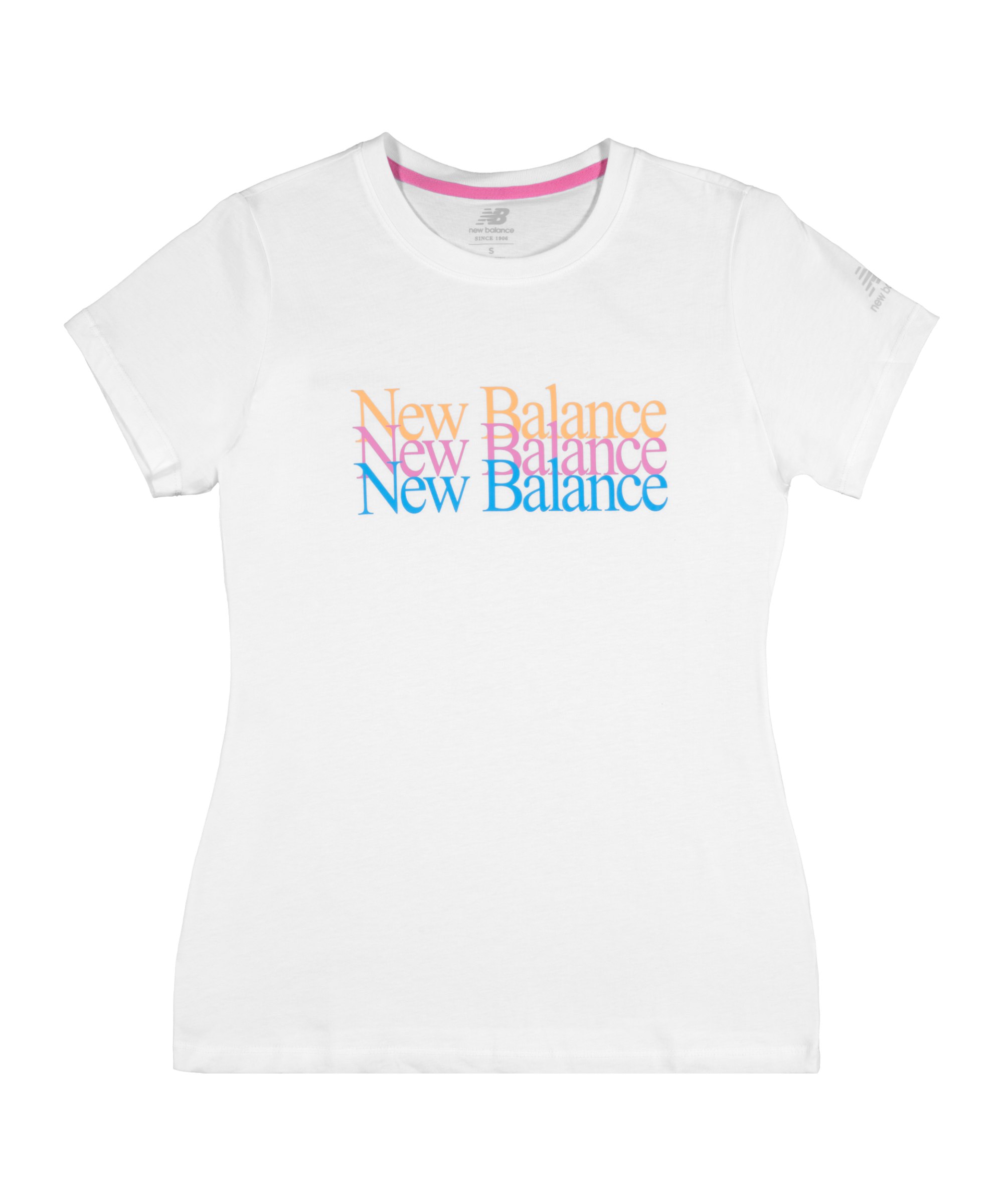 New Balance Ess Celebrate T-Shirt Damen Weiss FWT - weiss