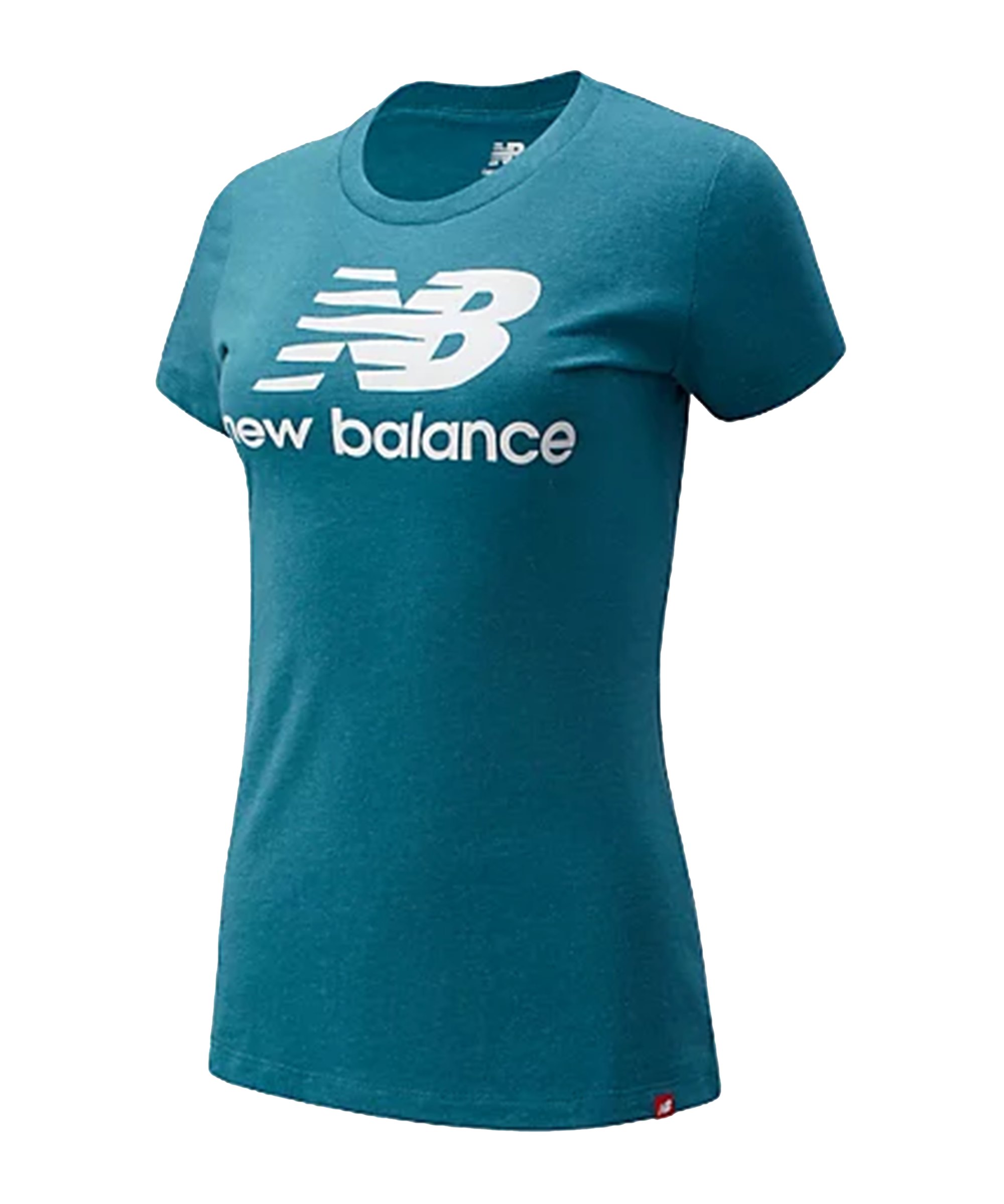 New Balance Ess Stacked Logo T-Shirt Damen FDEP - gruen