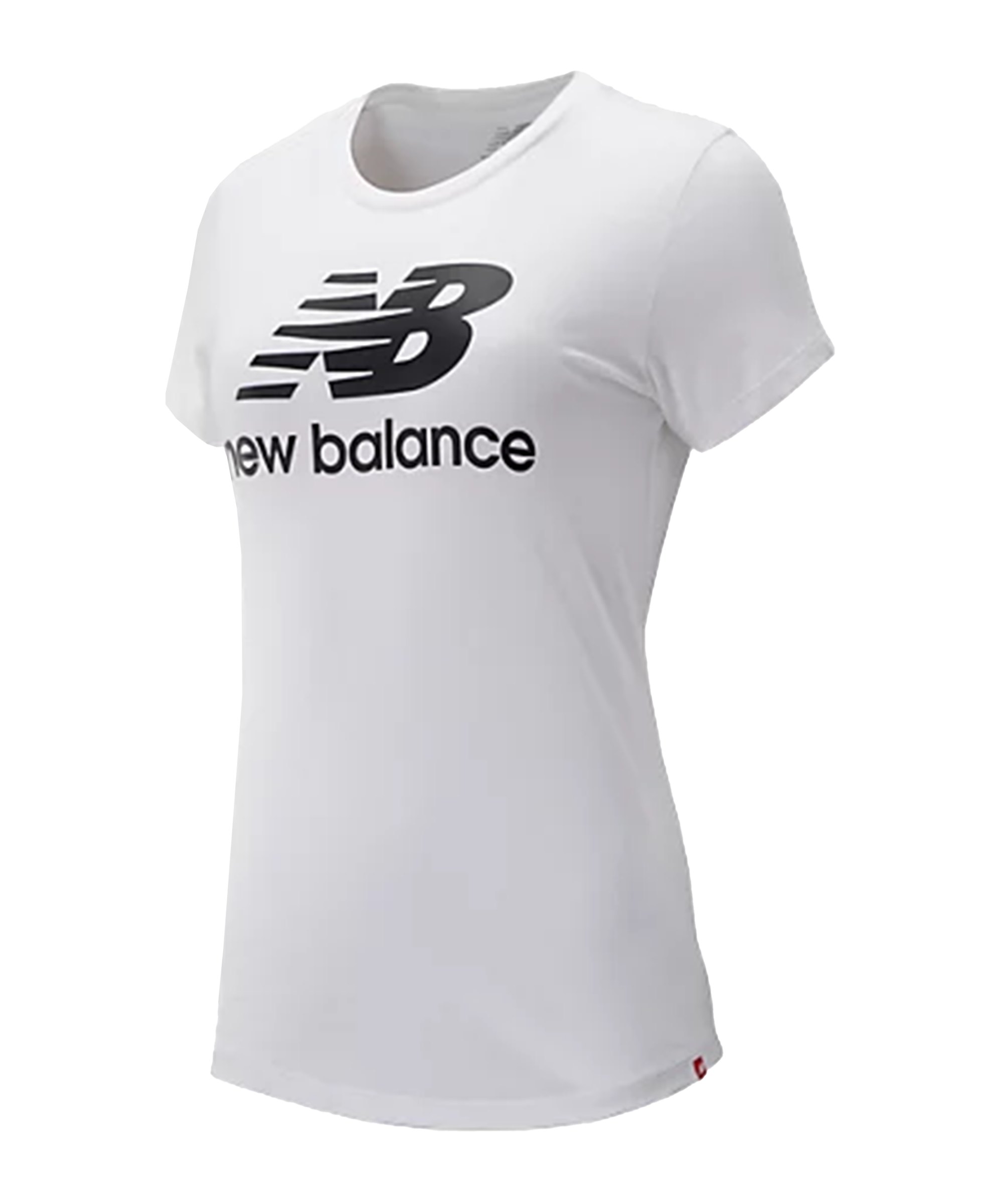 New Balance Ess Stacked Logo T-Shirt Damen FWK - weiss