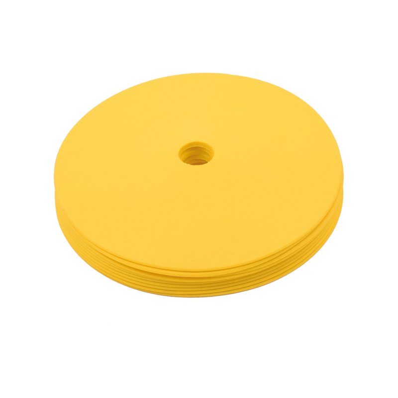 Cawila Gummi Markierungsscheiben 10er Set | rutschfeste Floormarker | 15cm | gelb - gelb