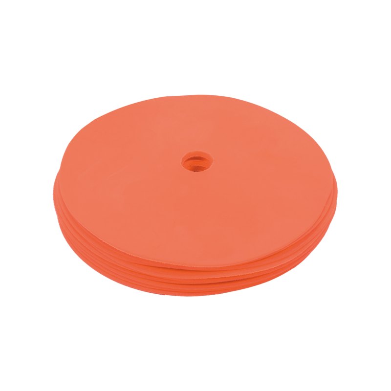 Cawila Gummi Markierungsscheiben 10er Set | rutschfeste Floormarker | 15cm | orange - orange