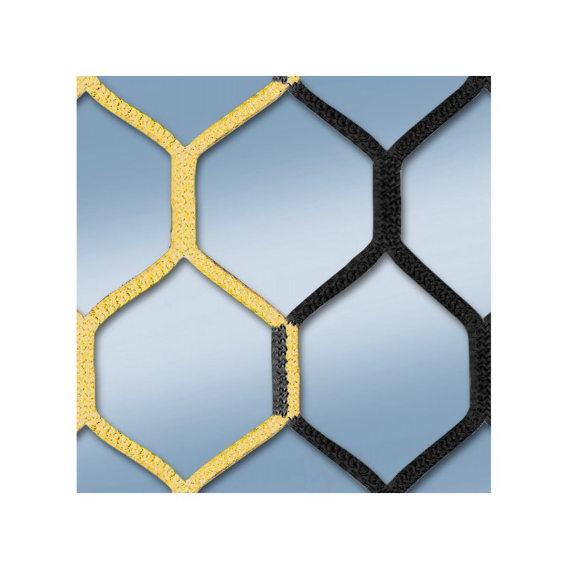 Cawila Tornetz HEXA 7,50x2,50m | Tiefe 2,0x2,0m | Maschenweite 12cm | Stärke 4mm | gelb/schwarz - gelb
