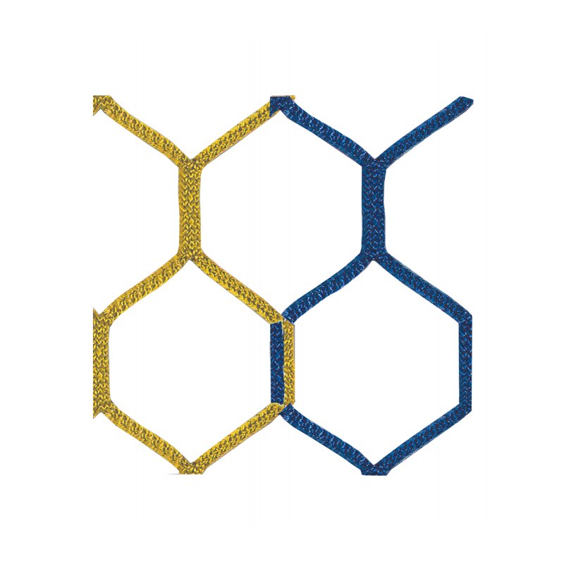 Cawila Tornetz HEXA 7,50x2,50m | Tiefe 2,0x2,0m | Maschenweite 12cm | Stärke 4mm | blau/gelb - blau