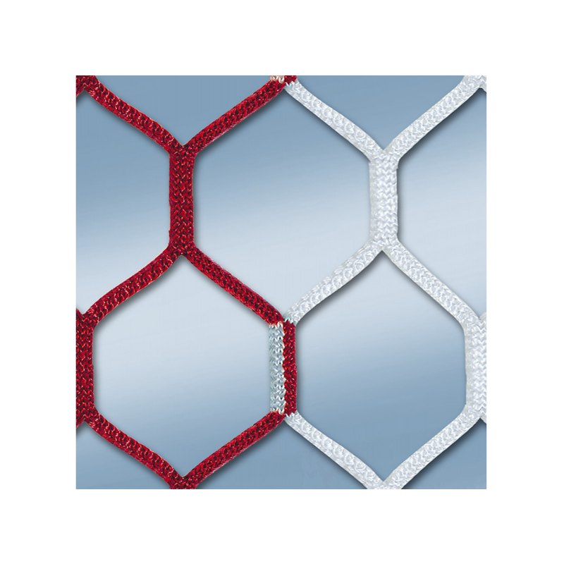 Cawila Tornetz HEXA 7,50x2,50m | Tiefe 2,0x2,0m | Maschenweite 12cm | Stärke 4mm | rot/weiß - rot