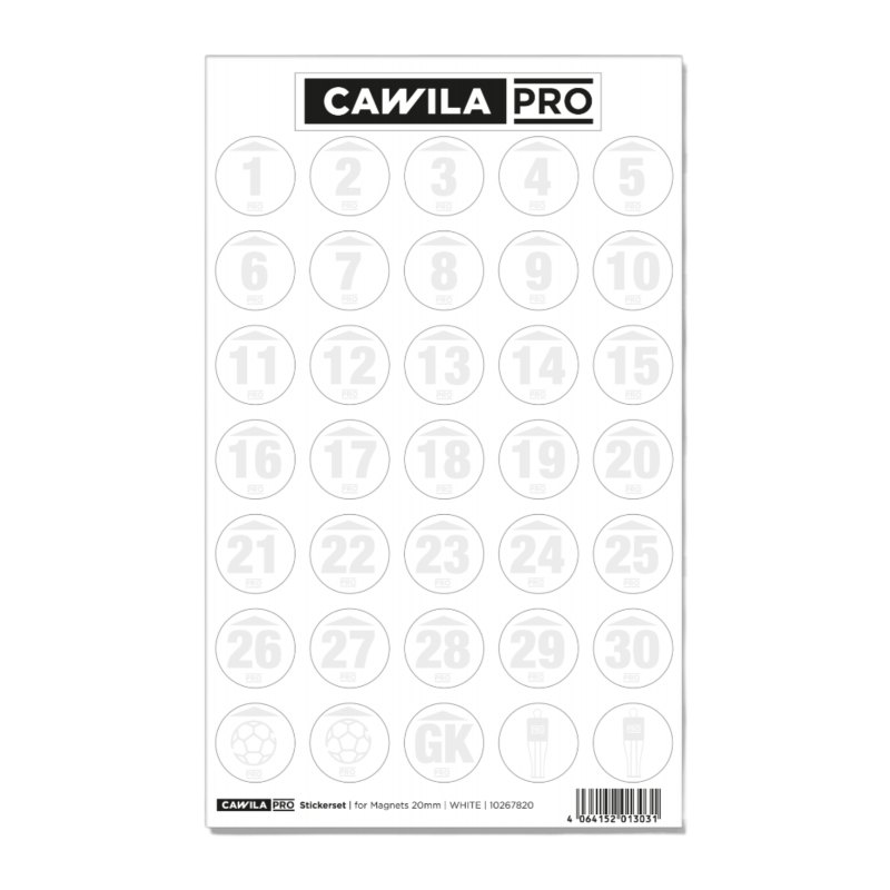 Cawila PRO Stickerset Rückennummer 20mm Weiss - weiss