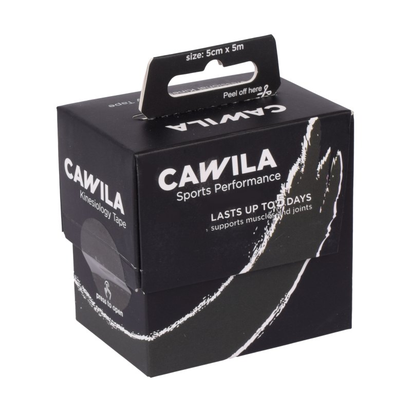 Cawila SPORTSCARE Kinesiology Tape | 5,0cm x 5m | Schwarz - schwarz