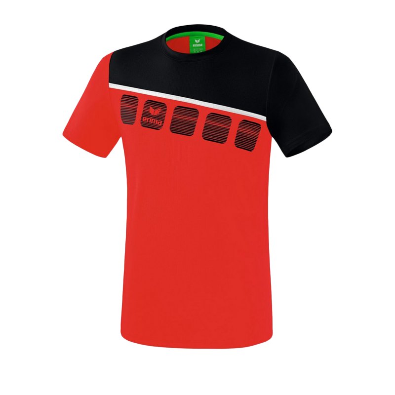 Erima 5-C T-Shirt Rot Schwarz - Rot