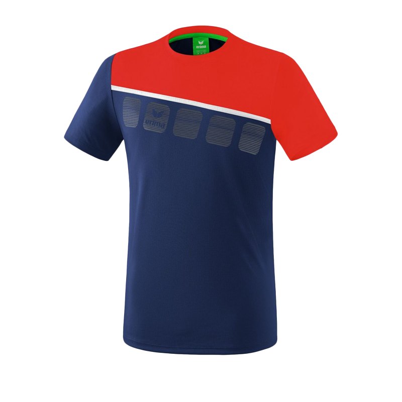 Erima 5-C T-Shirt Blau Rot - Blau
