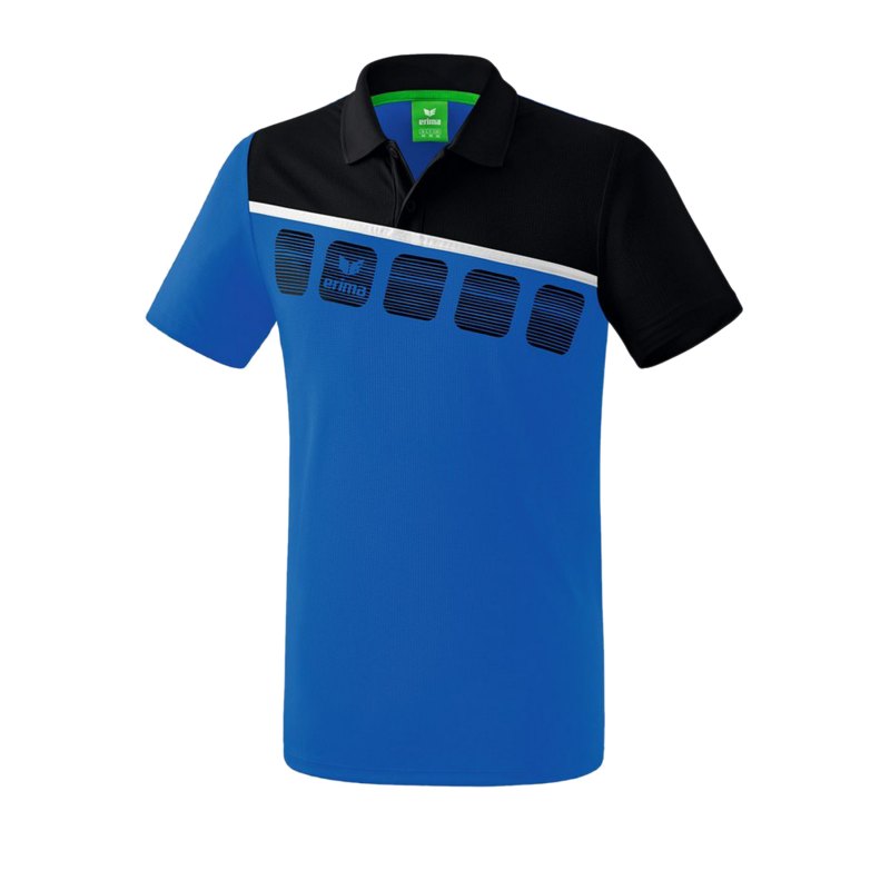 Erima 5-C Poloshirt Blau Schwarz - Blau