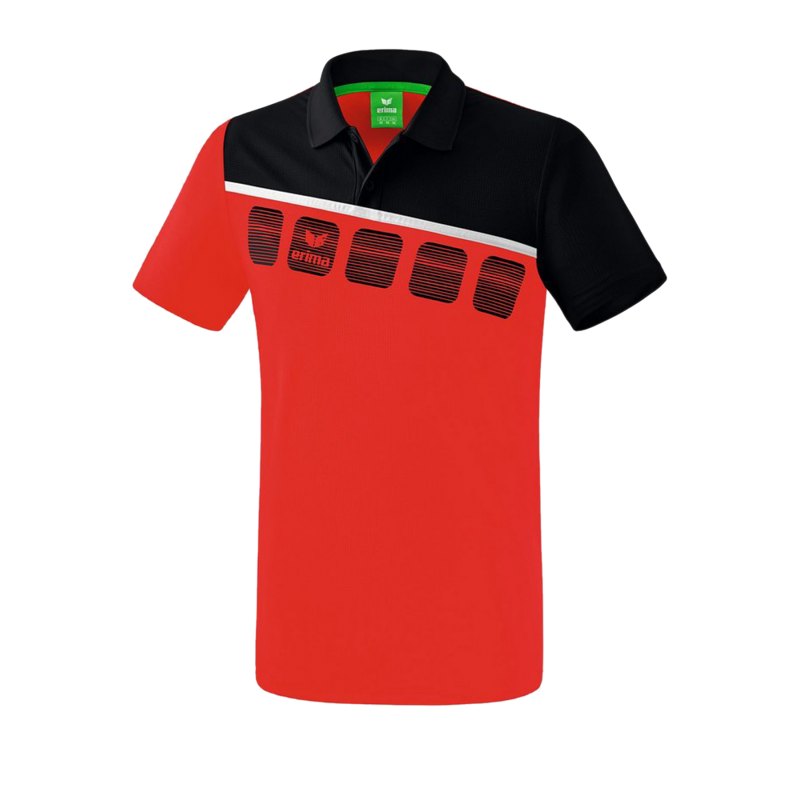 Erima 5-C Poloshirt Rot Schwarz - Rot