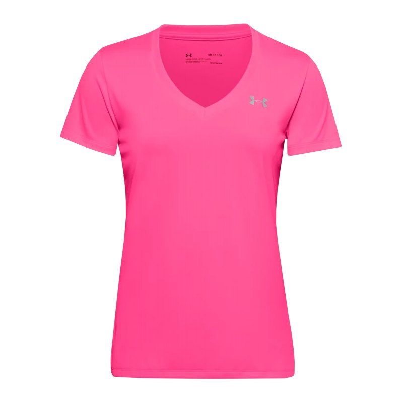 Under Armour Tech V-Neck T-Shirt Damen Pink F653 - pink