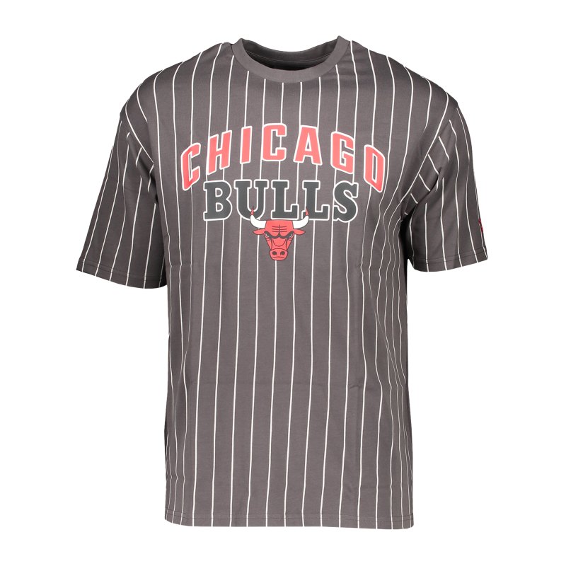 New Era NY Bulls Pinstripe Wordmark T-Shirt FGRH - grau