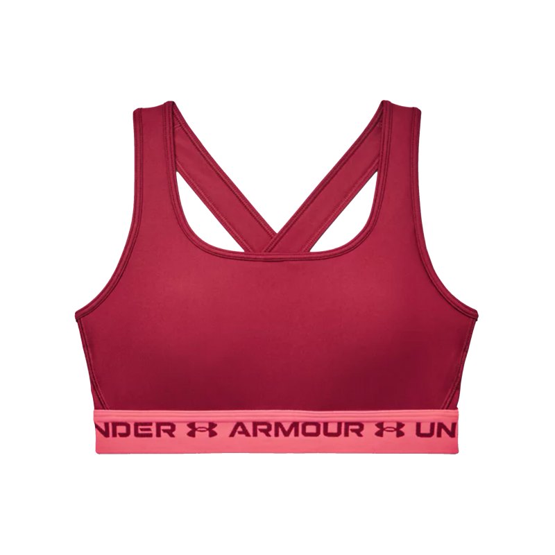 Under Armour Crossback Mid Sport-BH Damen F664 - pink