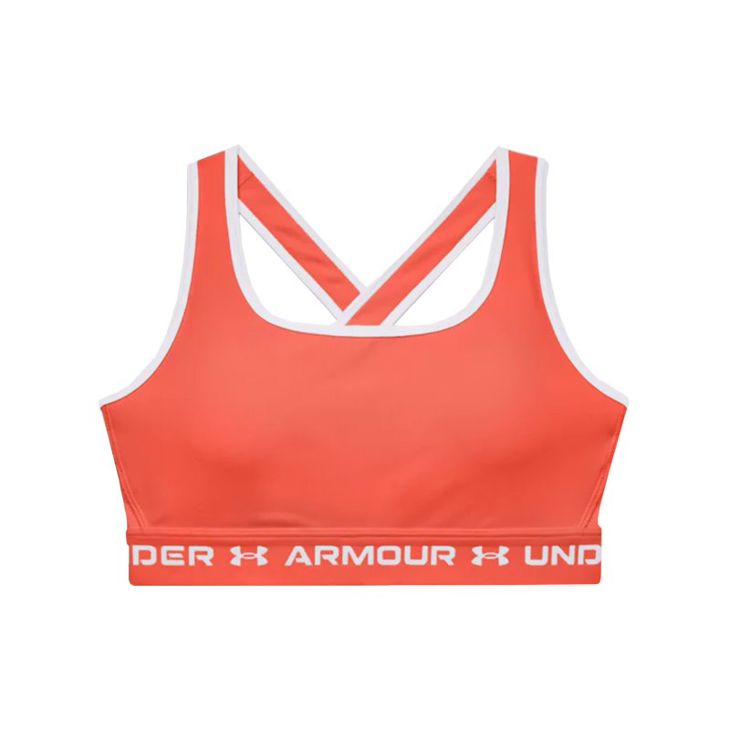 Under Armour Crossback Mid Sport-BH Damen F825 - orange