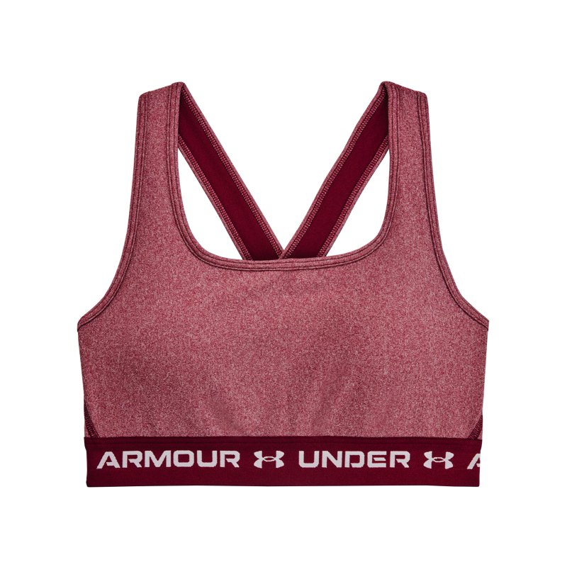 Under Armour Crossback Mid Sport-BH Damen F626 - rot