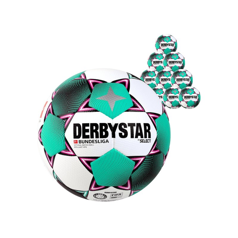 Derbystar Bundesliga Brillant APS x10 Spielball Weiss F020 - weiss