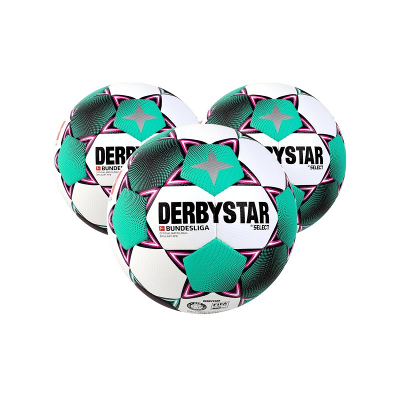 Derbystar Bundesliga Brillant APS x3 Spielball Weiss F020 - weiss