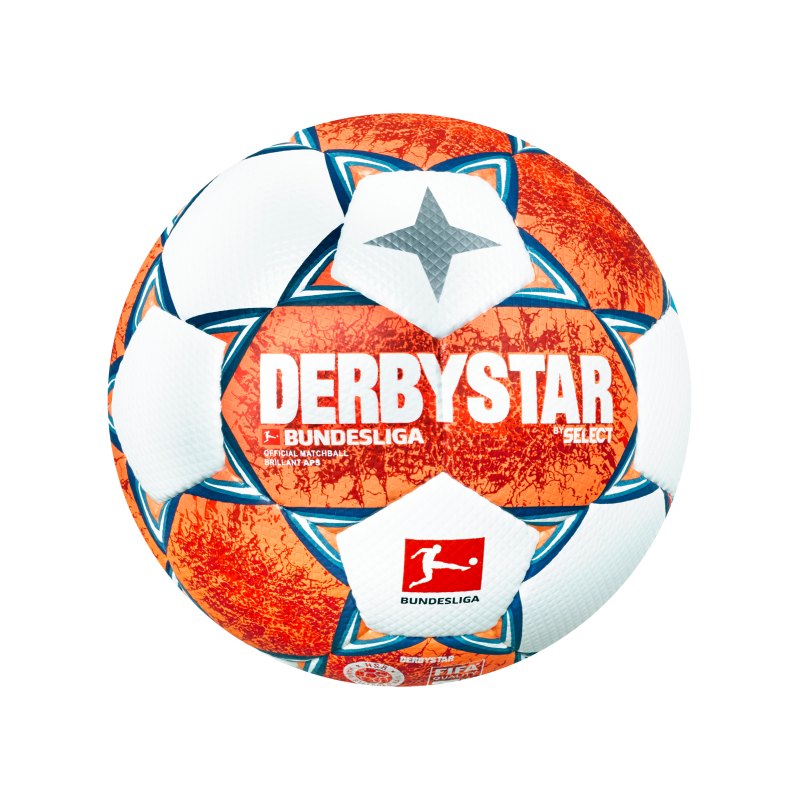 Derbystar Bundesliga Brillant APS v21 Spielball 2021/2022 Orange Blau Weiss F021 - orange