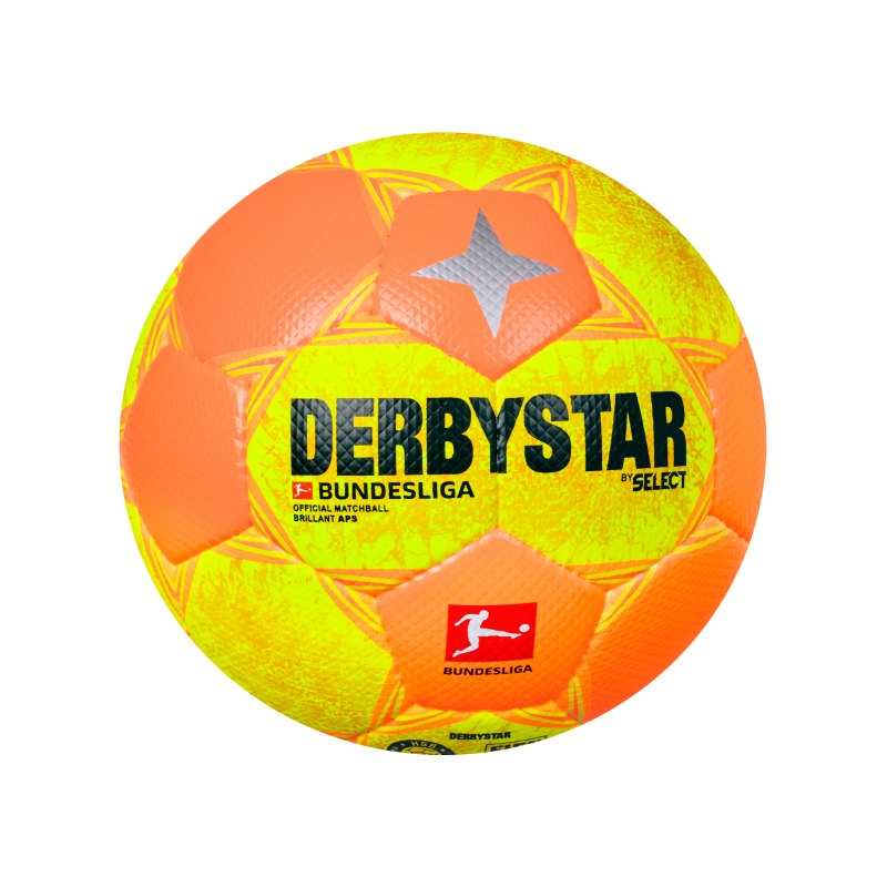 Derbystar Bundesliga Brillant APS High Visible v21 Spielball 2021/2022 Gelb Orange F021 - gelb