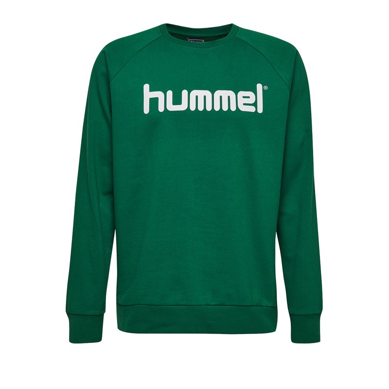 Hummel Cotton Logo Sweatshirt Kids Grün F6140 - Gruen