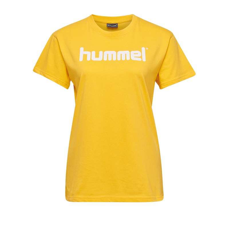Hummel Cotton T-Shirt Logo Damen Gelb F5001 - Gelb