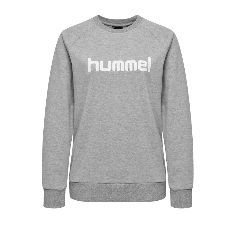 Hummel Cotton Logo Sweatshirt Damen Grau F2006 - Grau