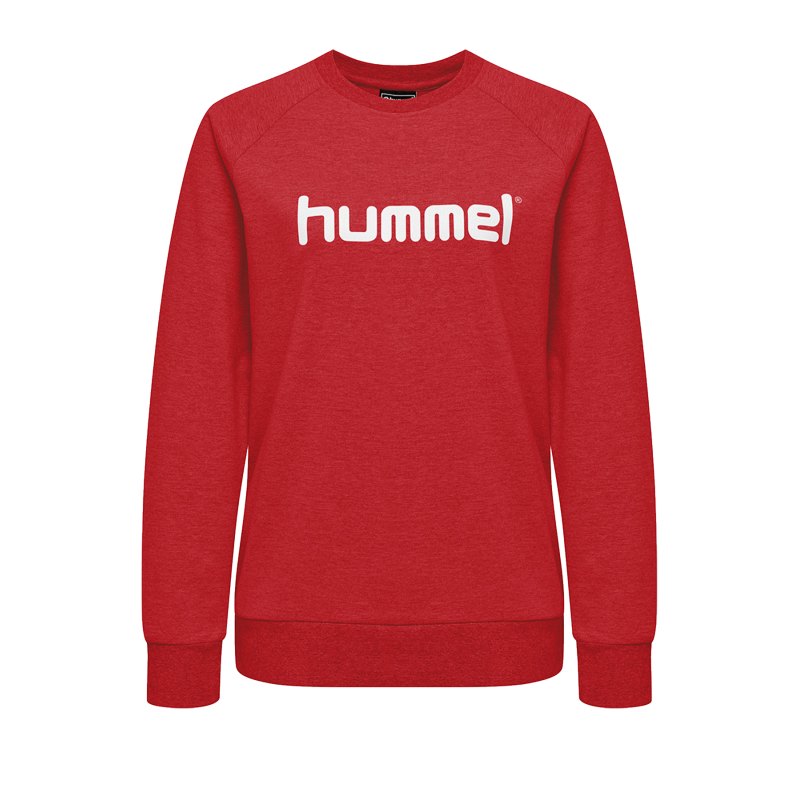 Hummel Cotton Logo Sweatshirt Damen Rot F3062 - Rot