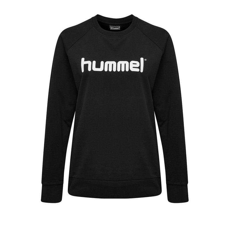 Hummel Cotton Logo Sweatshirt Damen Schwarz F2001 - Schwarz