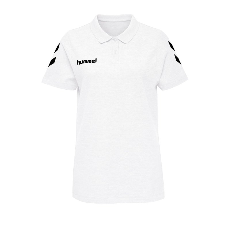 Hummel Cotton Poloshirt Damen Weiss F9001 - Weiss
