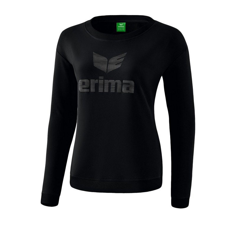Erima Essential Sweatshirt Damen Schwarz Grau - Schwarz