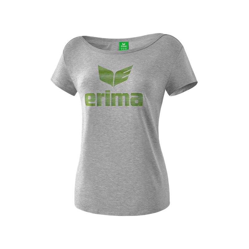 Erima Essential Tee T-Shirt Damen Grau Grün - grau