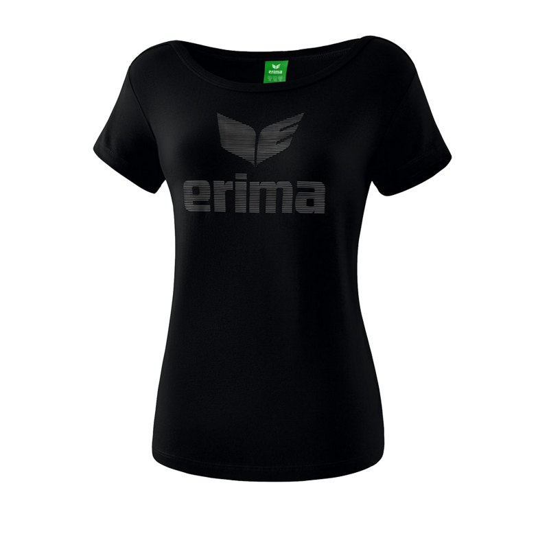 Erima Essential T-Shirt Damen Schwarz Grau - Schwarz