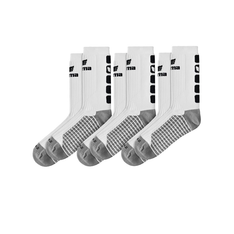 Erima 3-Pack CLASSIC 5-C Socken Weiss Schwarz - Weiss