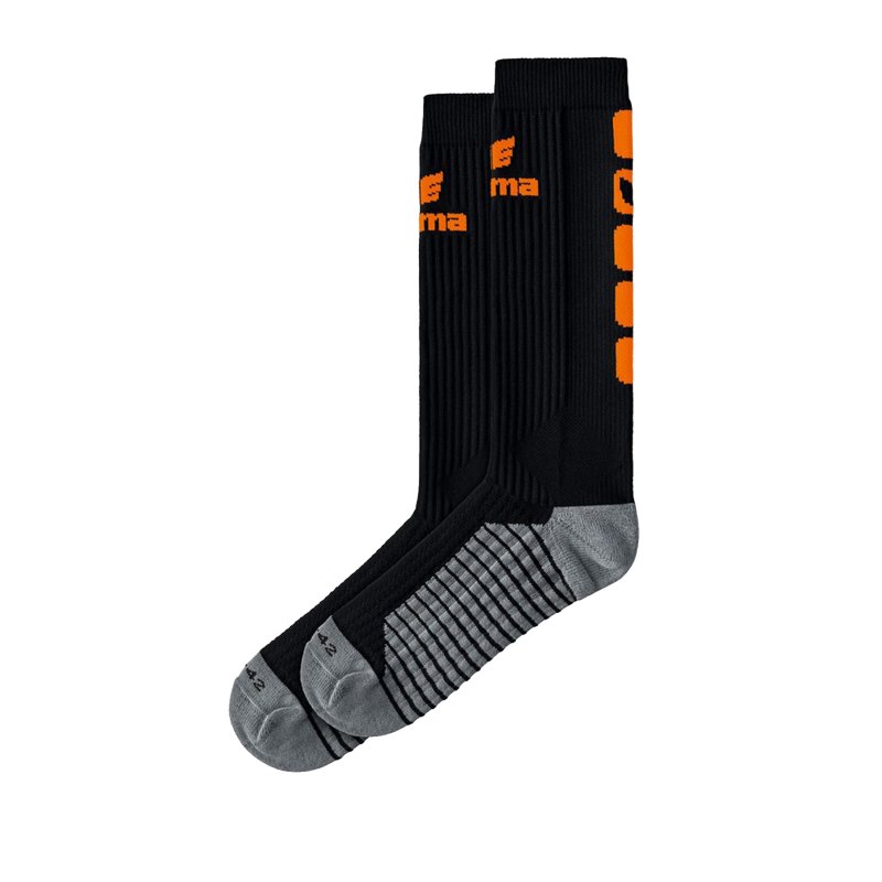 Erima CLASSIC 5-C Socken lang Schwarz Orange - Schwarz