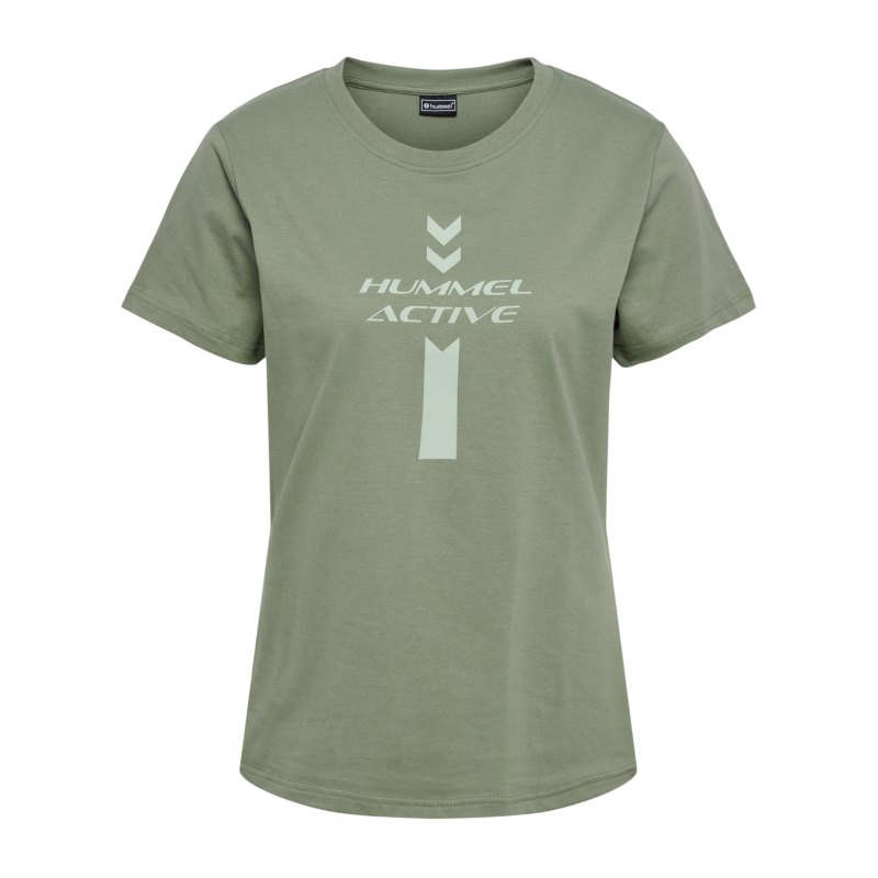 Hummel hmlACTIVE Graphic T-Shirt Damen Grün F6005 - gruen