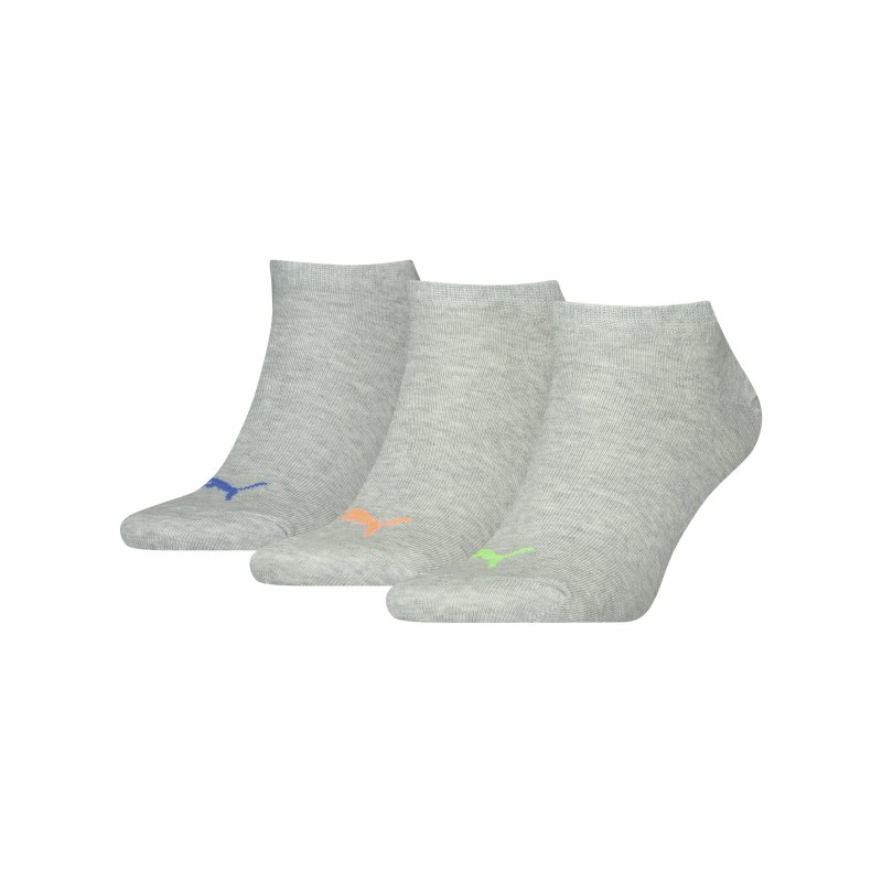 PUMA Unisex Sneaker Plain 3er Pack Socken F083 - grau