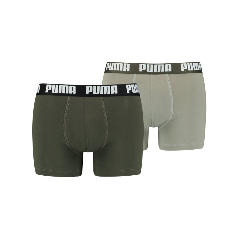 PUMA Basic Boxer 2er Pack Grün F017 - gruen