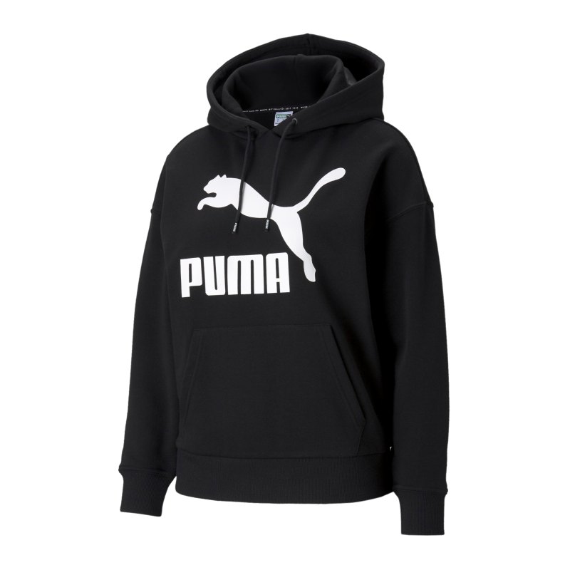 PUMA Classics Logo Hoody Damen Schwarz F01 - schwarz