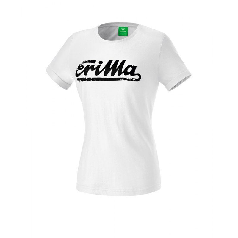 Erima Retro T-Shirt Damen Weiss Schwarz - weiss