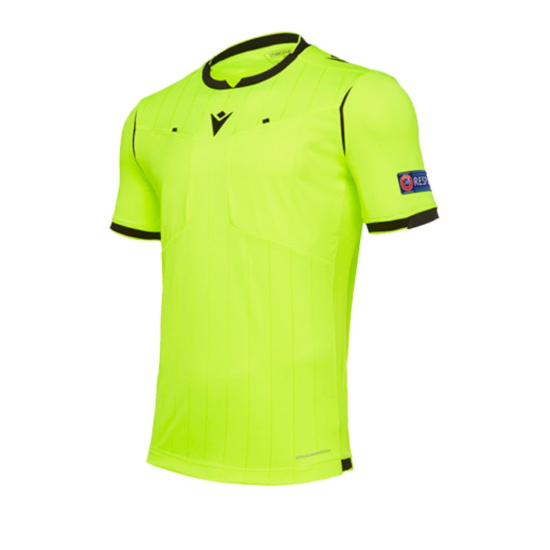 Macron UEFA Schiedsrichtertrikot kurzarm Neon Gelb - gelb