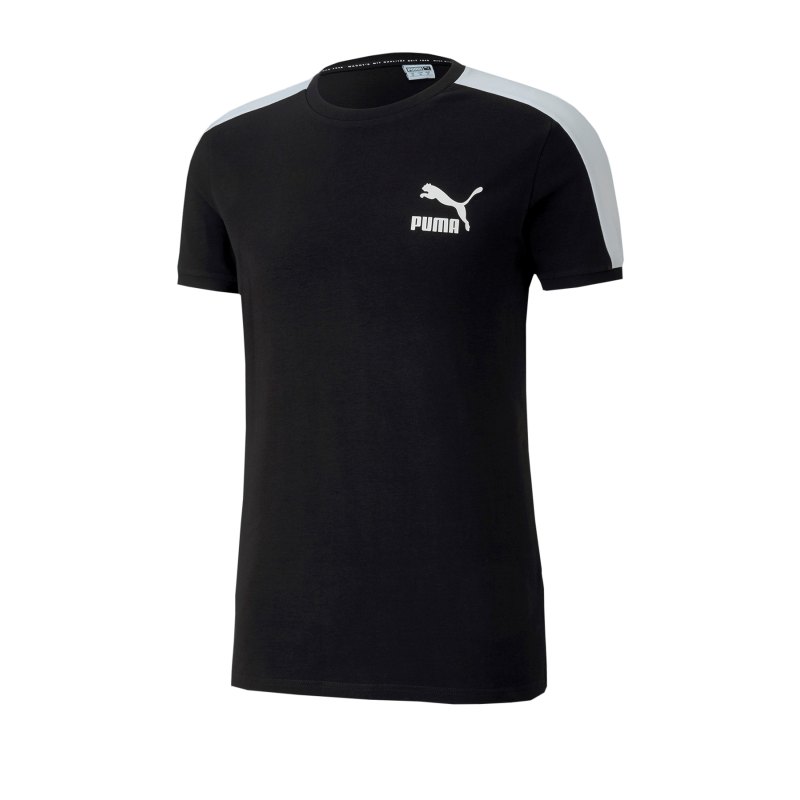PUMA Iconic T7 Slim Tee T-Shirt Schwarz F01 - schwarz