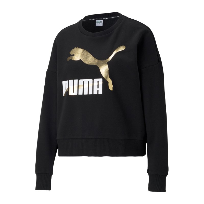 PUMA Classics Logo Crew Sweatshirt Damen F51 - schwarz