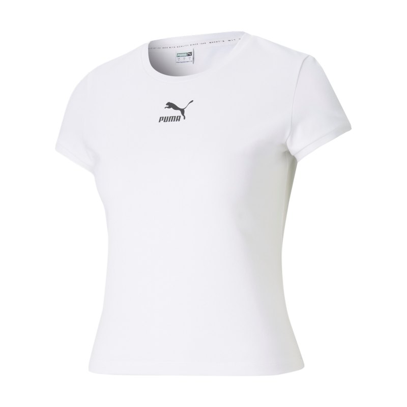PUMA Classics Fitted T-Shirt Damen Weiss F02 - weiss