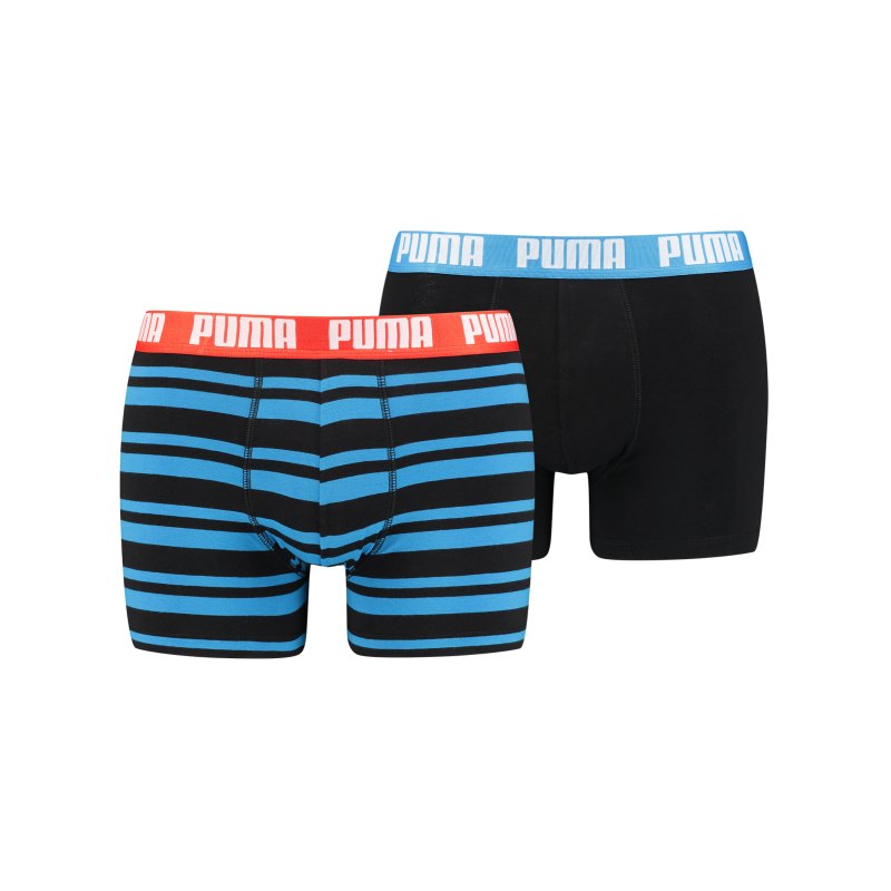 PUMA Heritage Stripe Boxer 2er Pack Blau F013 - blau