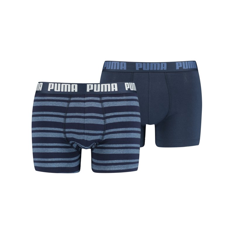 PUMA Heritage Stripe Boxer 2er Pack Blau F162 - blau