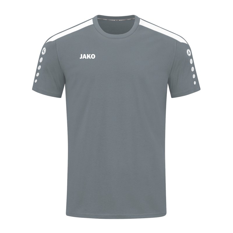 JAKO Power T-Shirt Grau Weiss F840 - grau