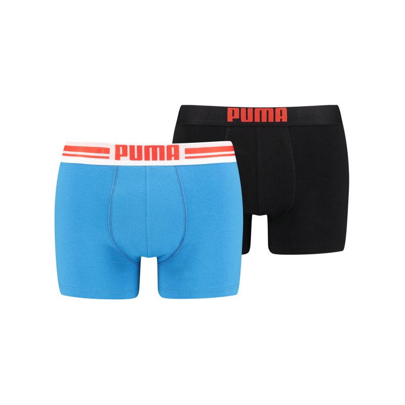 PUMA Placed Logo Boxer 2er Pack Blau F028 - mehrfarbig