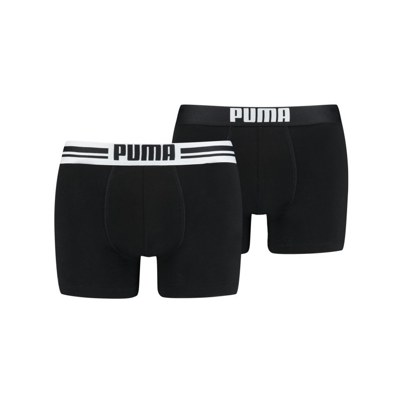 PUMA Placed Logo Boxer 2er Pack Schwarz F200 - schwarz