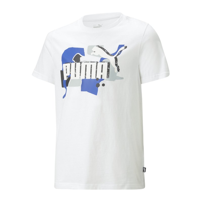 PUMA ESS STREET ART Logo T-Shirt Kids Weiss F02 - weiss