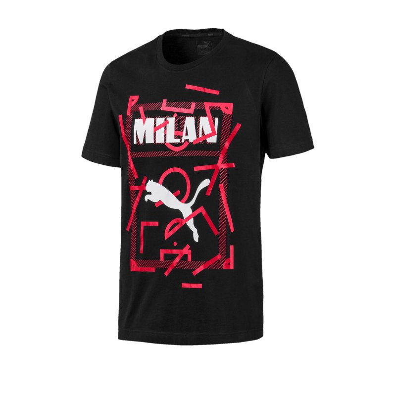 PUMA AC Mailand DNA T-Shirt Schwarz Rot F03 - Schwarz